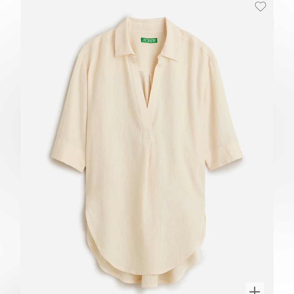 J. Crew Cream Short-Sleeve Tunic